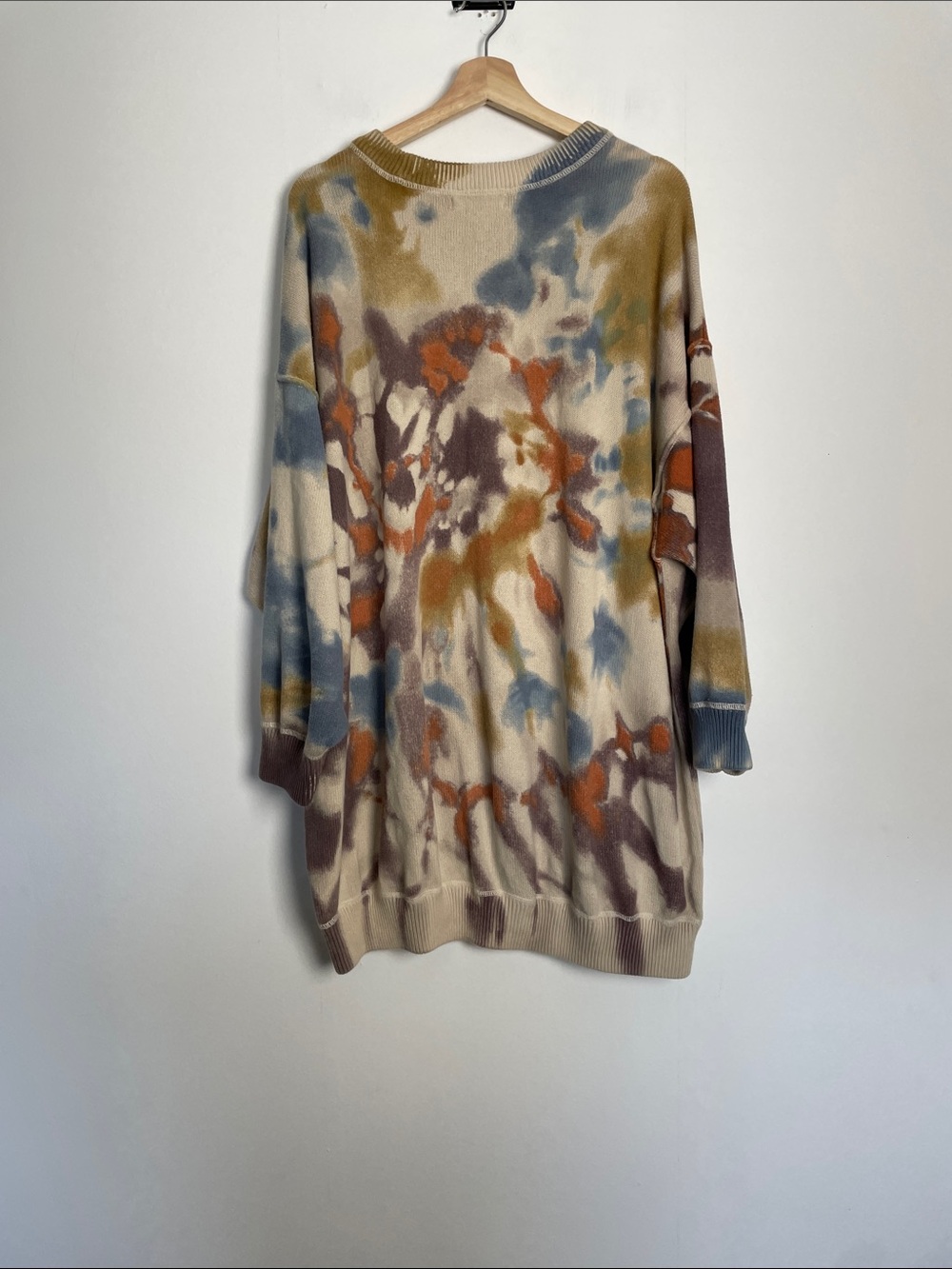 Natural Life Taylor Boho Tie-Dye Oversized Crewneck Knit Sweater Women's L/XL - Picture 5 of 8